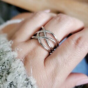 Solid Sterling Silver Women's Ring, Bold Ring, 925 Stamped, Boho Thumb Band,